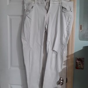 White distressed old navy jeans